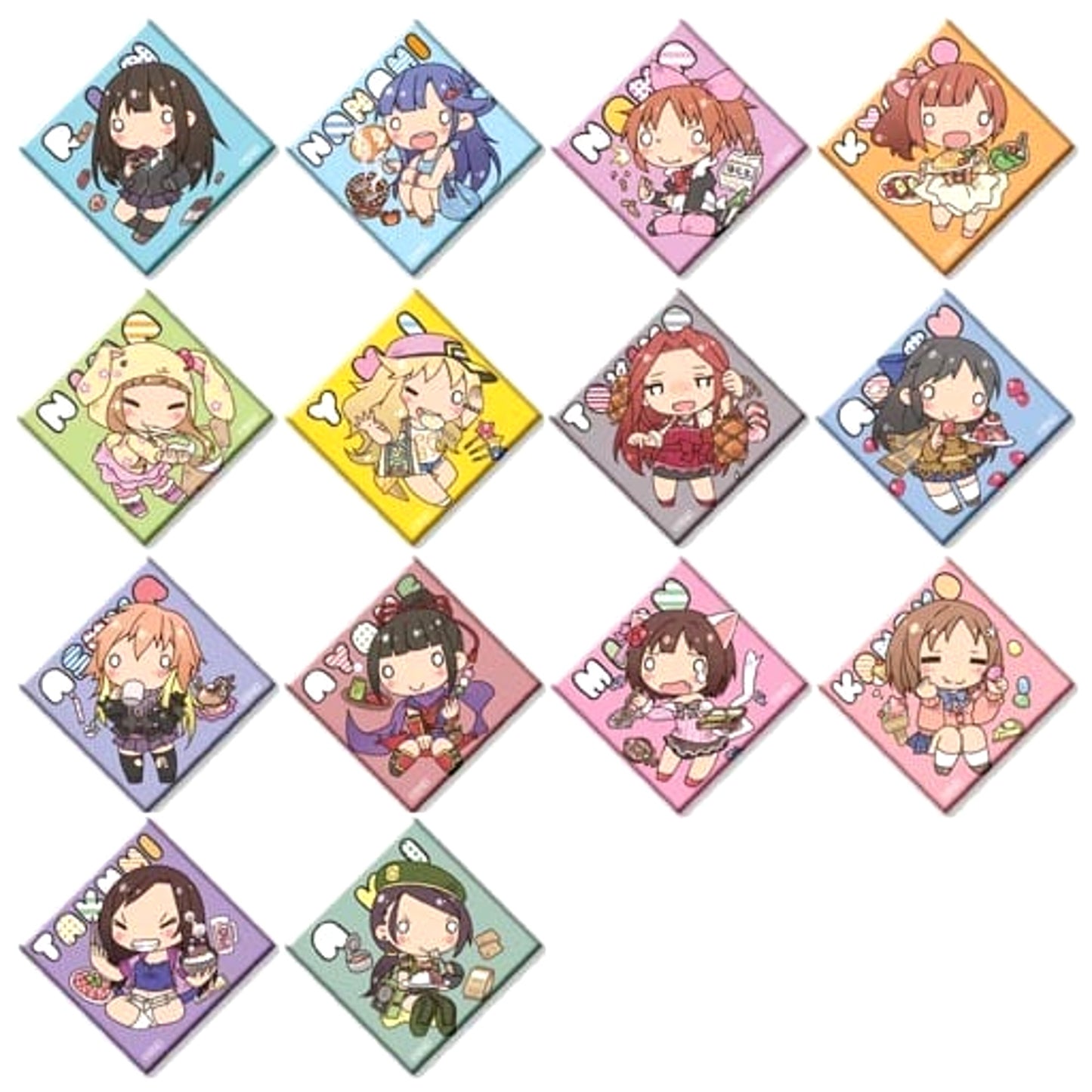 Rin Shibuya & Others THE IDOLM@STER Cinderella Girls All 14 Types Set Chimadol Random Button B [USED]