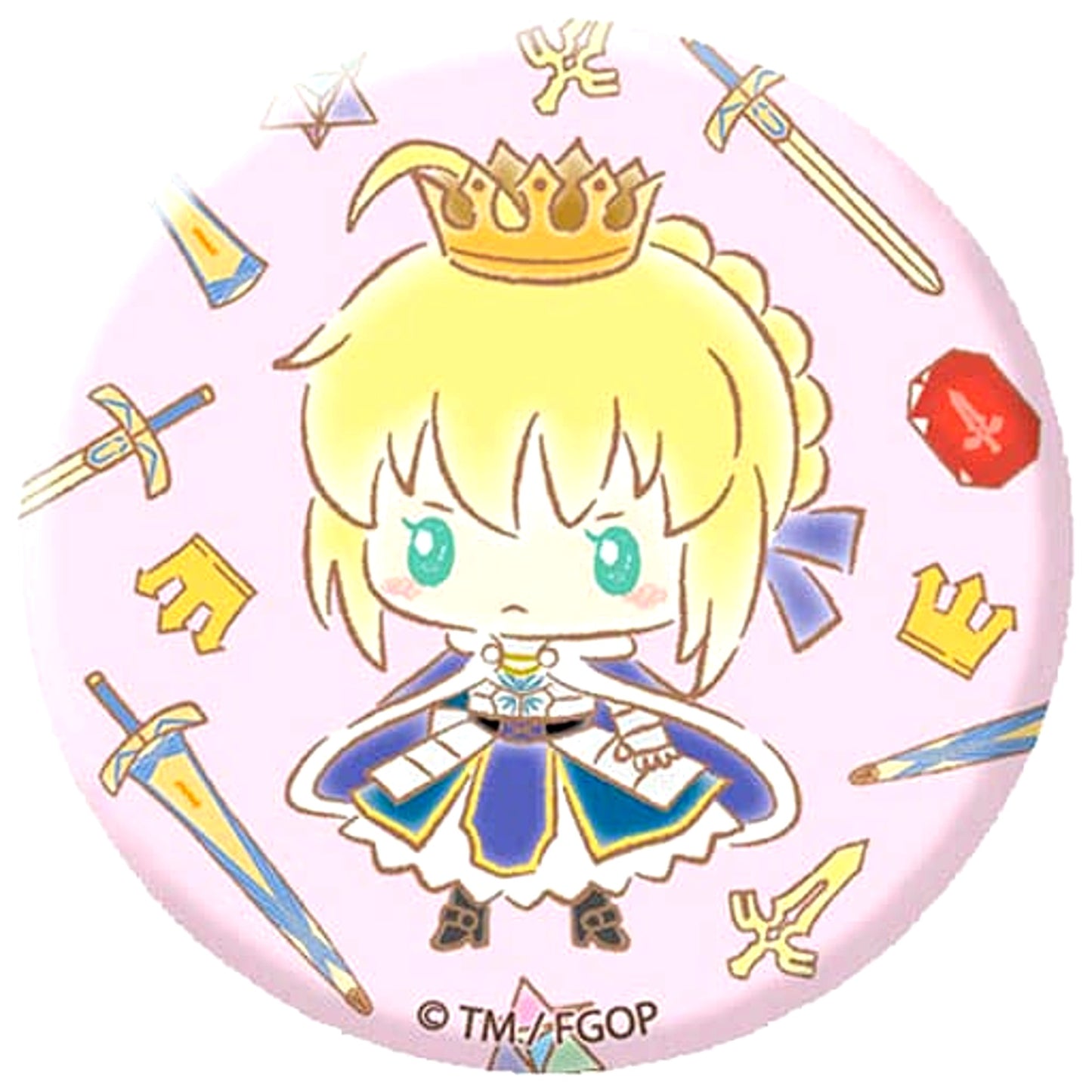 Fate/Grand Order Artoria Pendragon Can Badge Design Produced by Sanrio [USED]