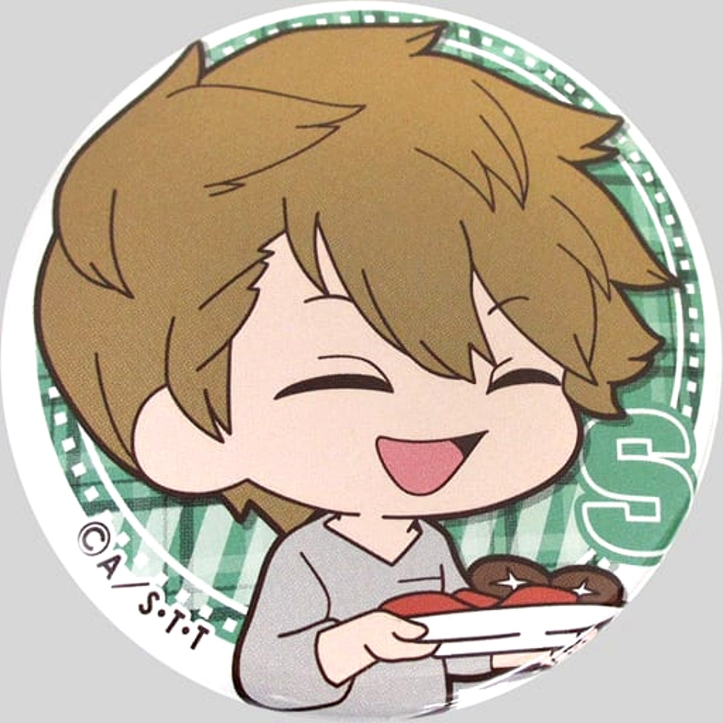 World Trigger Sumiharu Inukai Wachatto! Trading Can Badge animate Girls Festival 2017 Limited Buttons [USED]