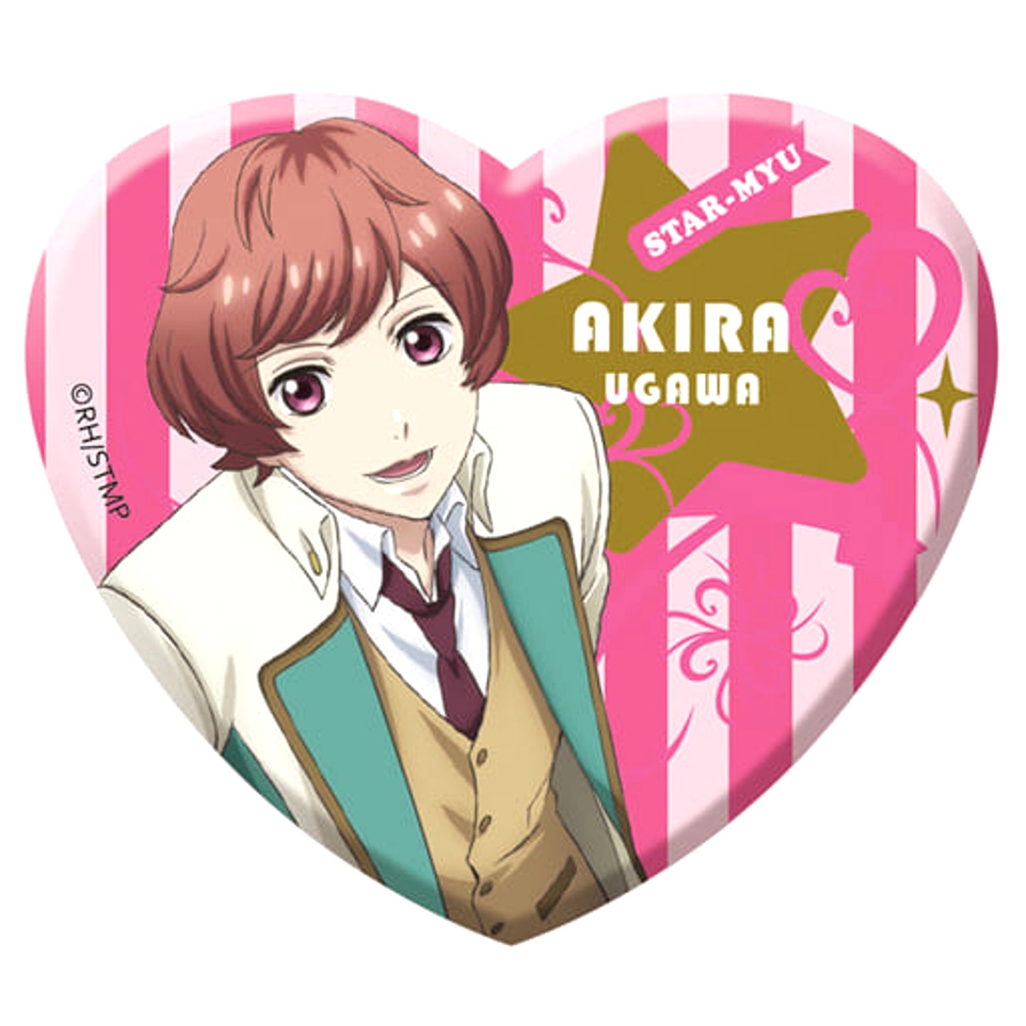 Akira Ugawa Star Myu Heart Shaped Glitter Acrylic Badge Vol.3 [USED]