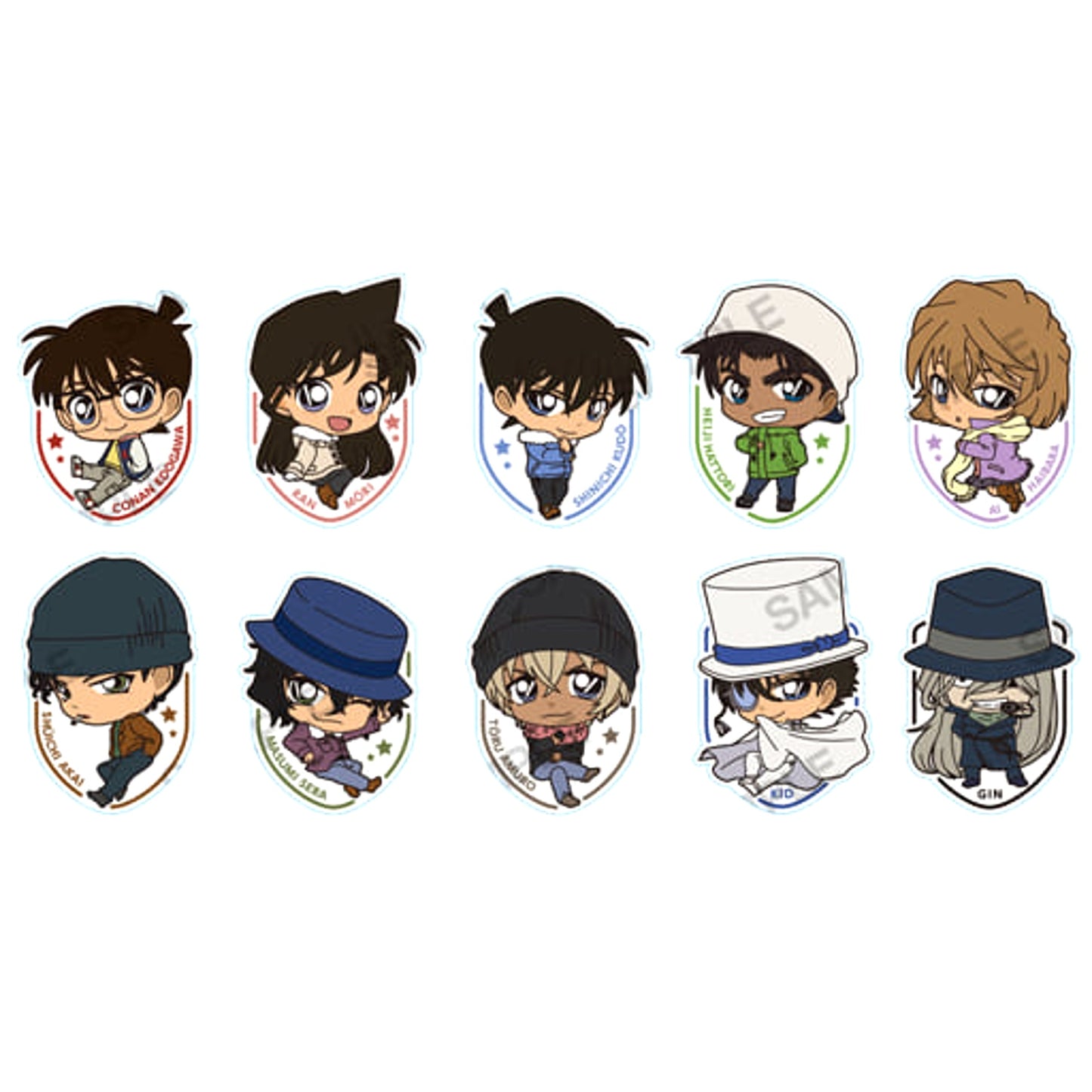 Detective Conan Conan Edogawa & Others Embroidery Mascot Collection All 10 Types Set Mascot [USED]