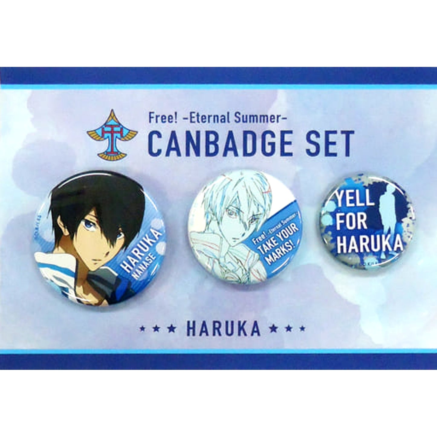 Haruka Nanase High School Student Version Free!: Eternal Summer Set of 3 Yell For Free! & High Speed Button Set [USED]