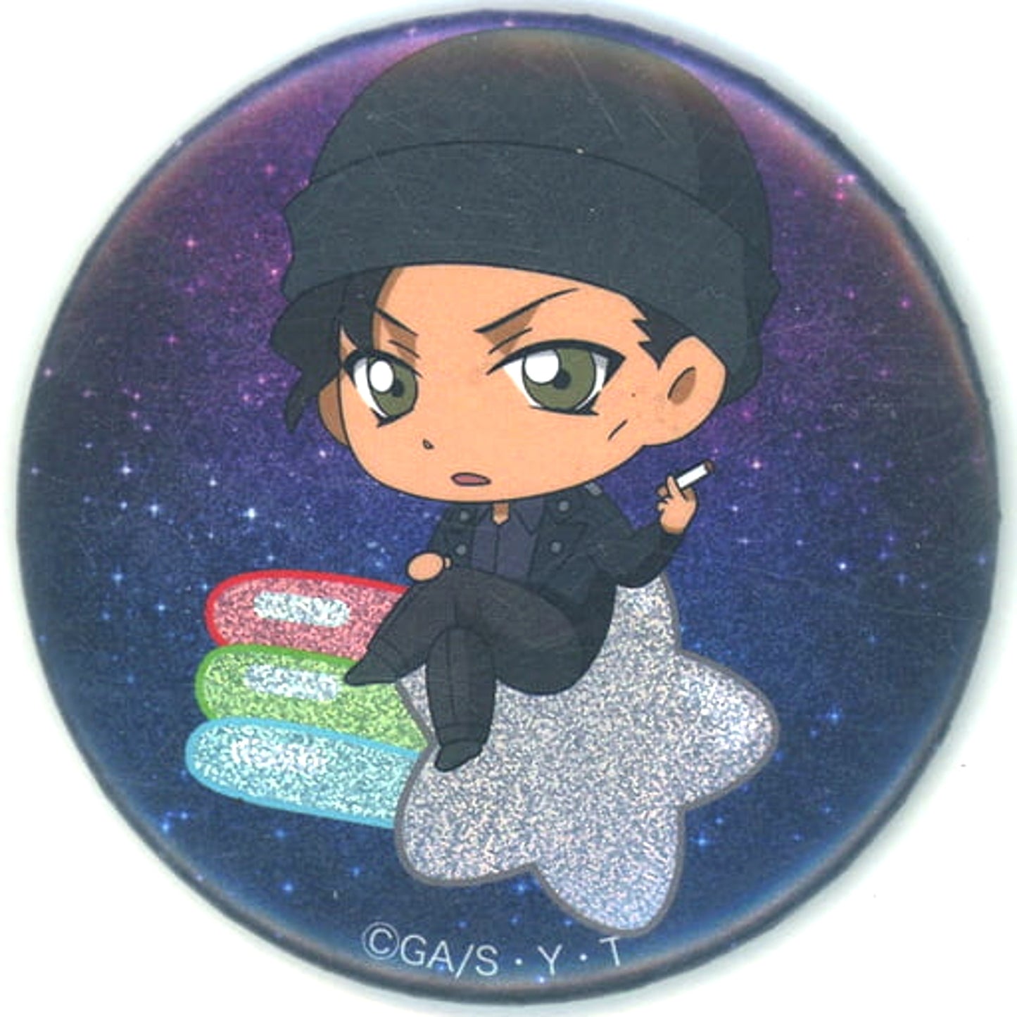 Shuichi Akai Chibi Illustration Detective Conan Trading Hologram Button animate Girls Festival 2017 Limited [USED]