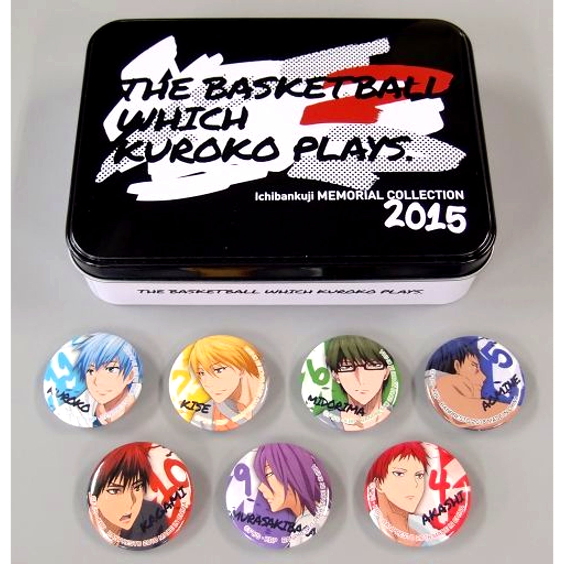 Let's Play Street Basketball Badge Collection - Set of 7 with Tin Case Ichiban Kuji ONLINE Kuroko's Basketball Ichiban Kuji Memorial Collection Prize B [USED]