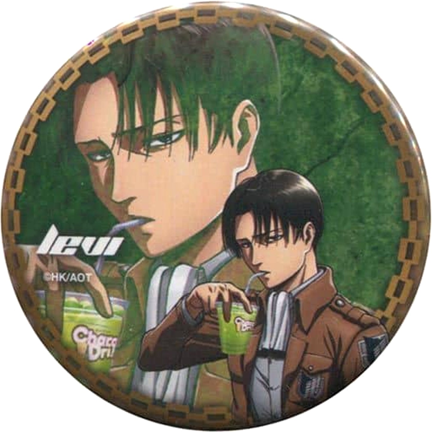 Attack on Titan Levi Ackerman Chara Dri!! Original Can Badge Collabo Cafe Honpo Limited Buttons [USED]