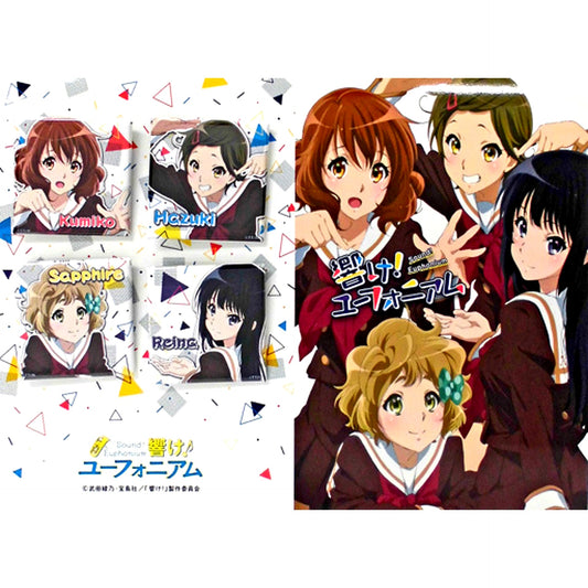 Kumiko & Hazuki & Sapphire & Reina Sound! Euphonium C93 We Will Resound from 2018! Set Single Item Button Set of 4 [USED]