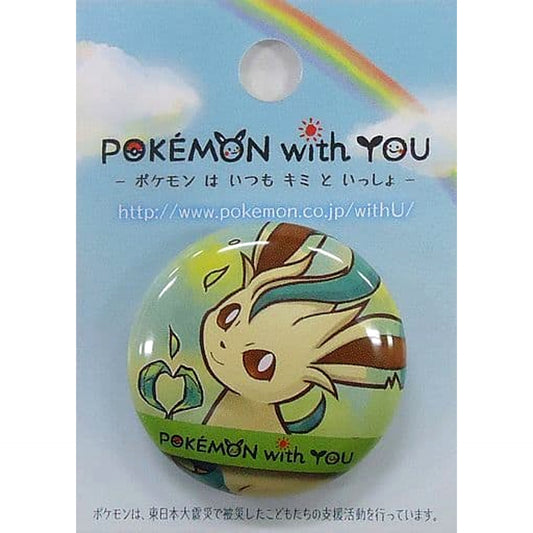 Pokemon Leafeon Leafia with You Can Badge 2017 Pokemon Center Limited Buttons [USED]