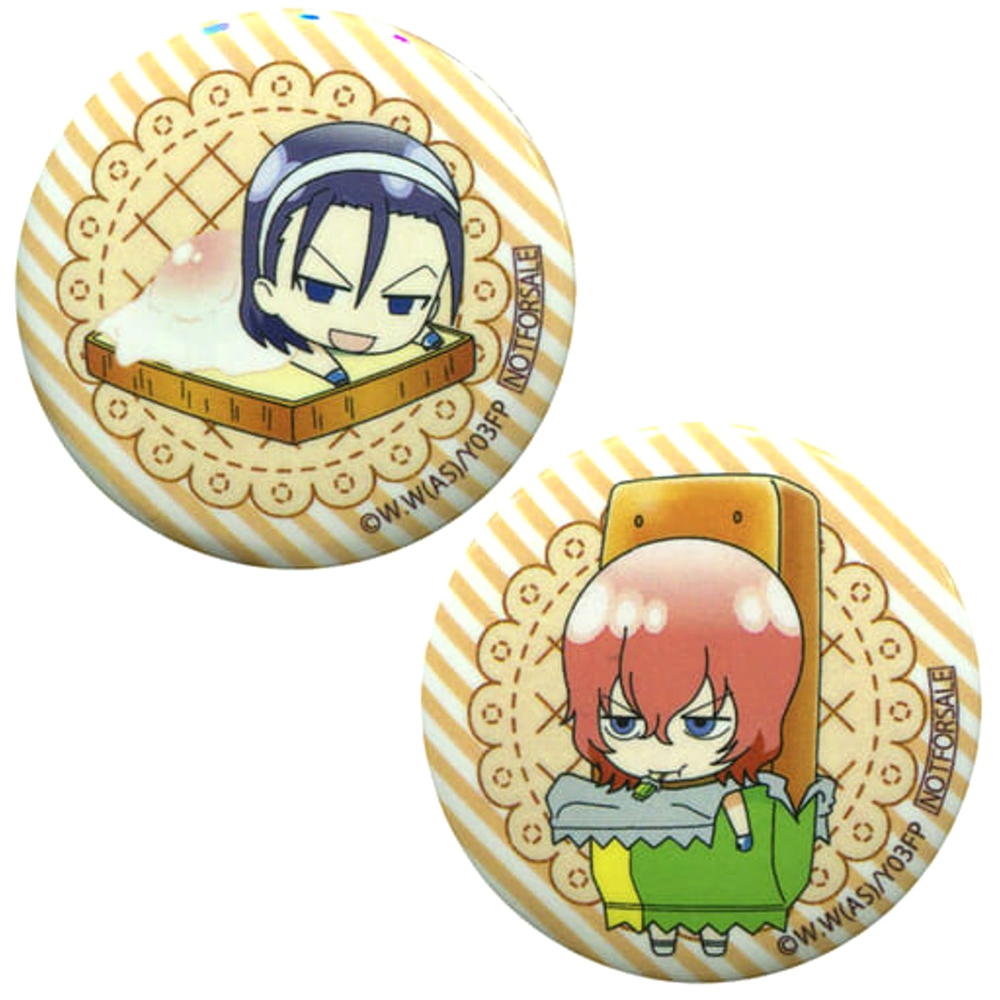 Yowamushi Pedal Regeneration Todo Shinkai Tadokoro Bread Specially Made Bread Can Badge Amazon Limited Blu-ray/DVD Purchase Benefits Set of 2 Buttons [USED]