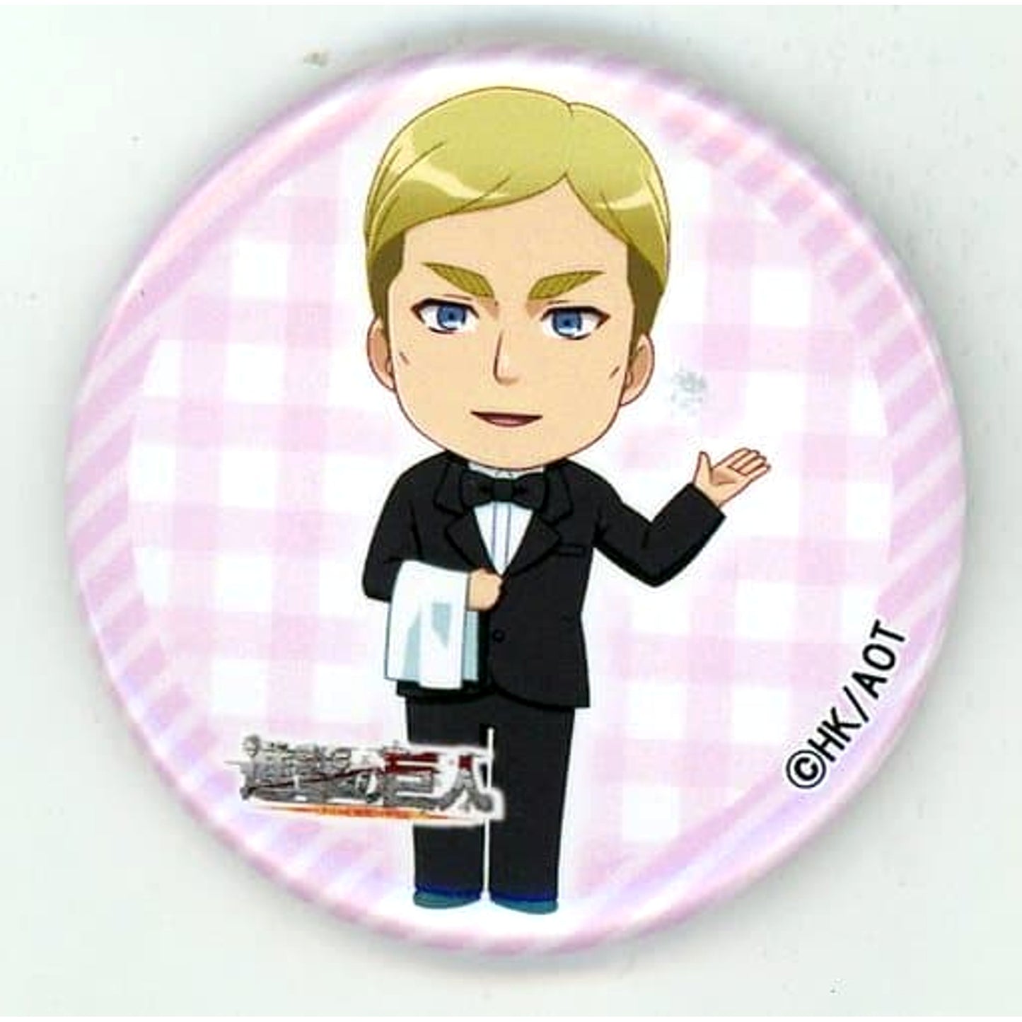 Erwin Smith Garcon Attack on Titan: The Roar of Awakening 57mm Button Charaum Cafe Limited [USED]