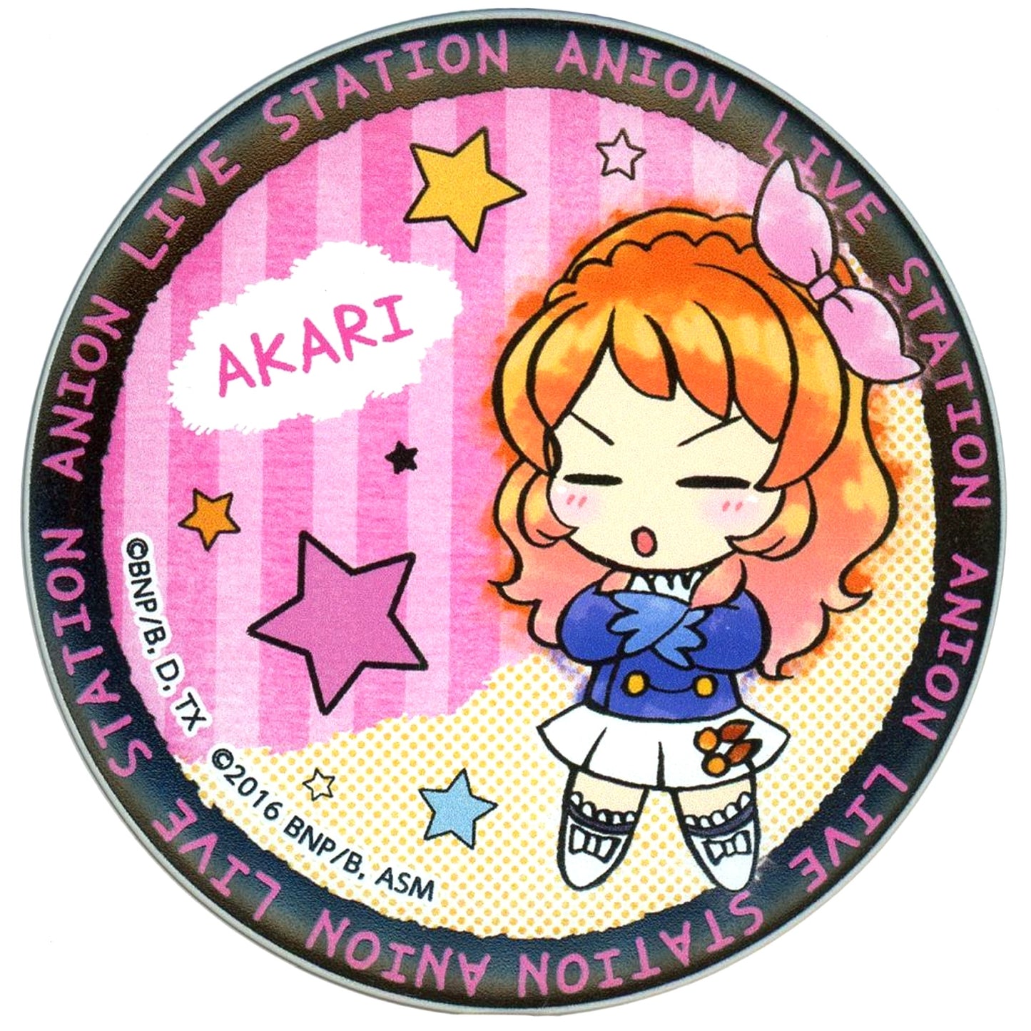 Akari Ozora Mag Badge 3 Aikatsu! x AniON STATION All Aikatsu Stars! Winter Cafe Station [USED]