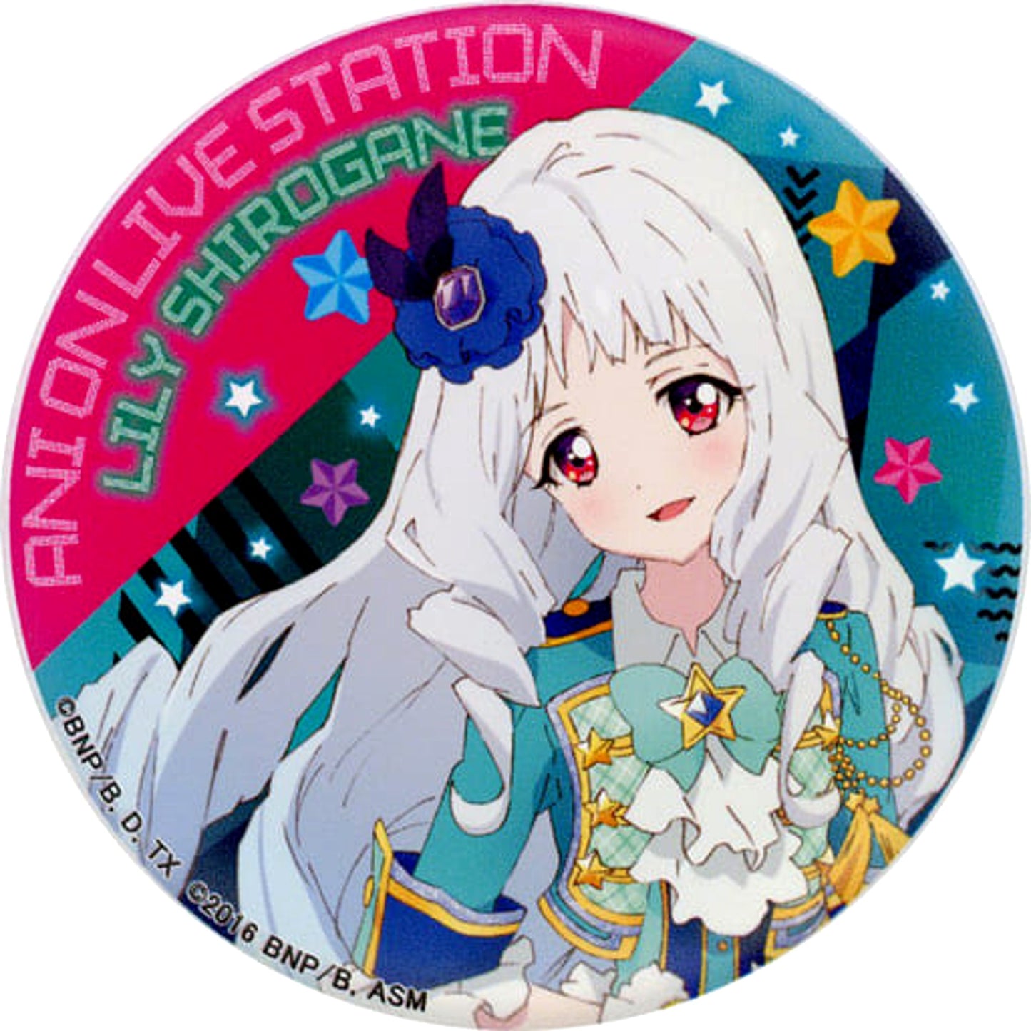 Aikatsu! Lily Shirogane Mug Badge 2 Anion Station All Aikatsu Stars! Live Station 2 DJ Live Japan Tour Limited Buttons [USED]