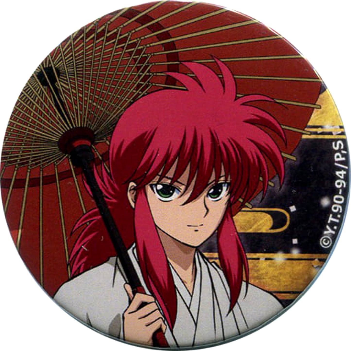 Yu Yu Hakusho Kurama Can Badge Vol.2 Animeplaza Collaboration Cafe 2nd Edition Limited Buttons [USED]