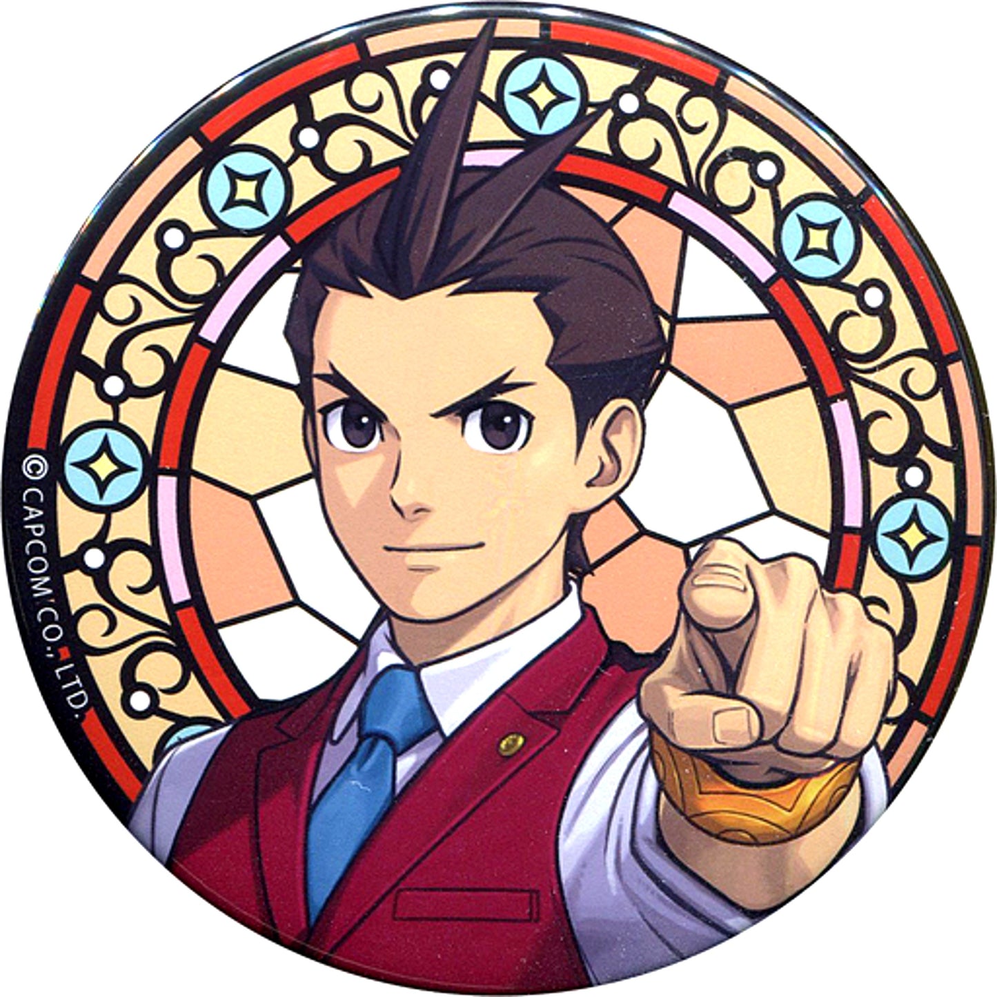 Apollo Justice Ace Attorney Attraction Fes in Tokyo Tower Extra Large Trading Button [USED]