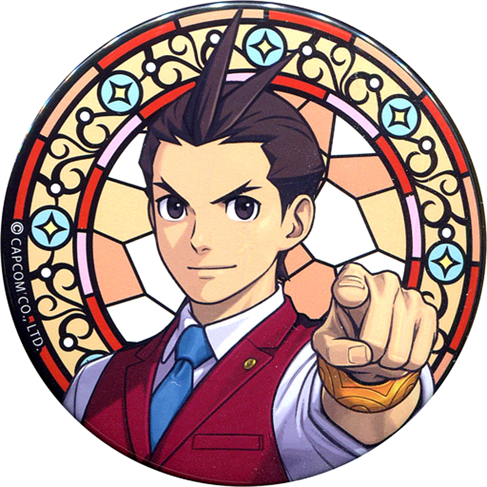 Apollo Justice Ace Attorney Attraction Fes in Tokyo Tower Extra Large Trading Button [USED]