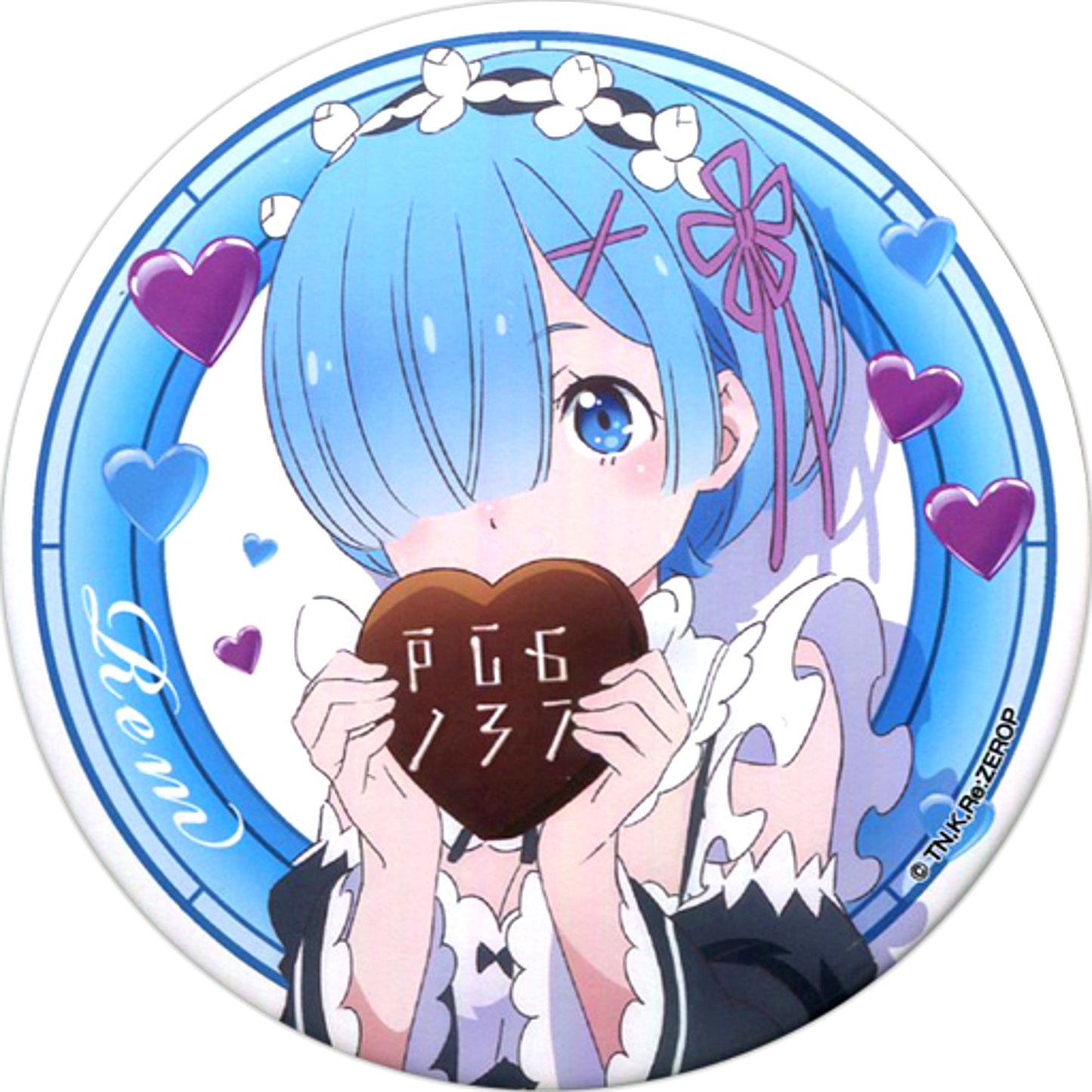 Rem Valentine Ver. Sega Collabo Cafe Re:ZERO Starting Life in Another World Vol.1 Button [USED]