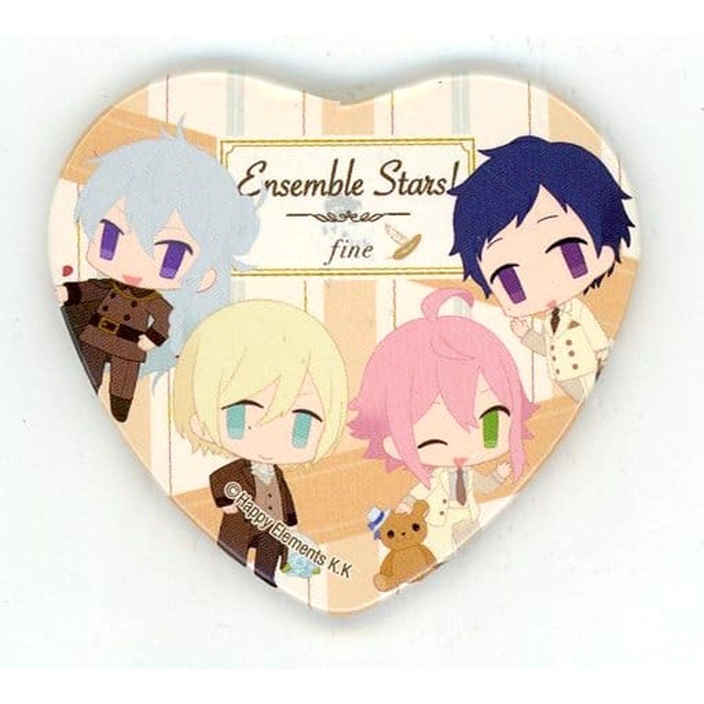 Ensemble Stars! fine Heart Shaped Badge Happy Bag B.Fine Buttons [USED]