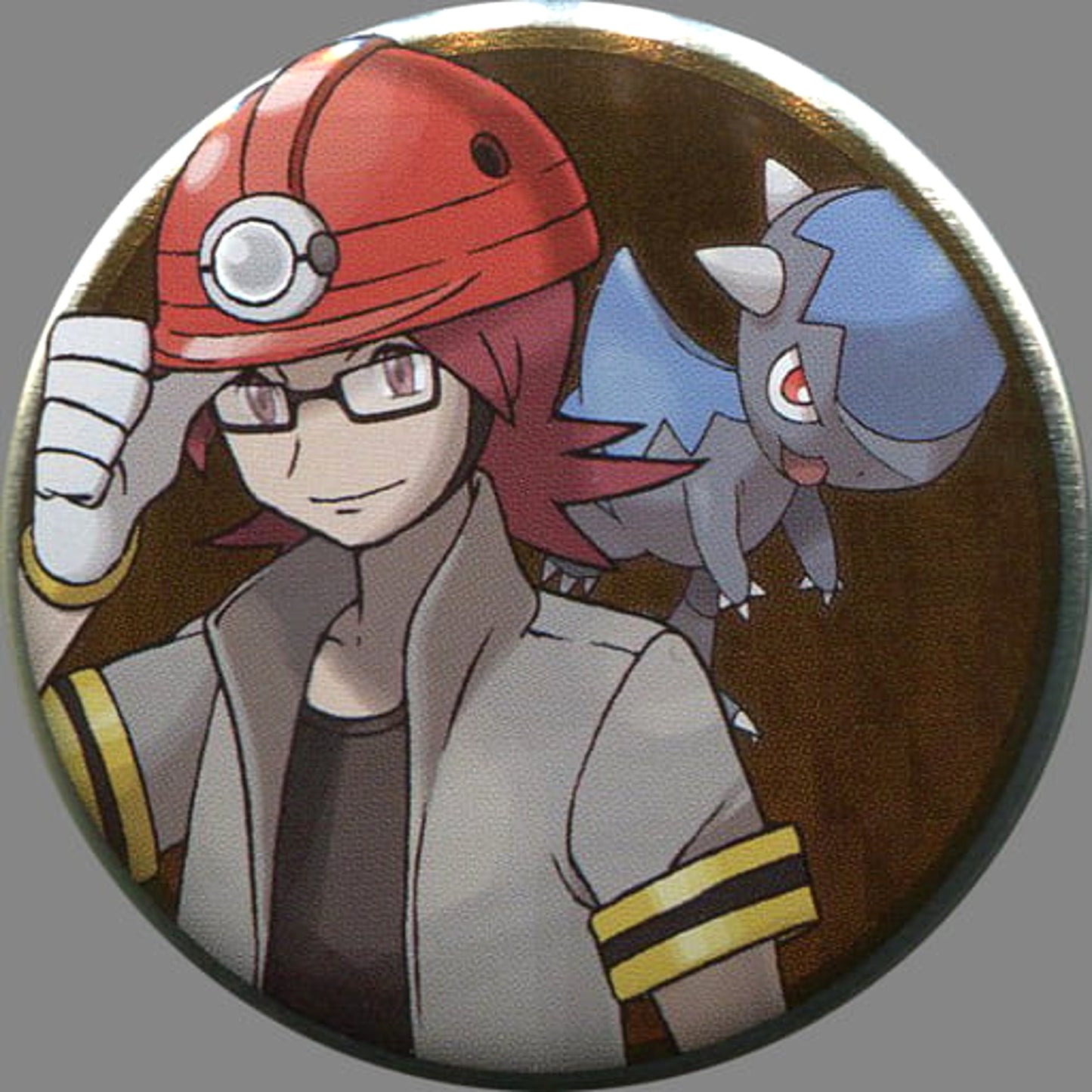 Pokemon Roark Cranidos Can Badge Collection Sinnoh Edition Pokemon Center Limited Buttons [USED]