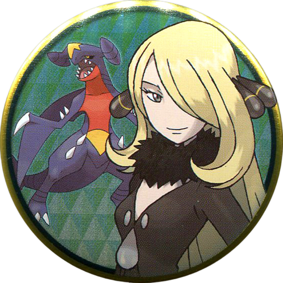 Cynthia Garchomp Pokemon Can Badge Collection Sinnoh Edition Pokemon Center Limited Tin Badge [USED]