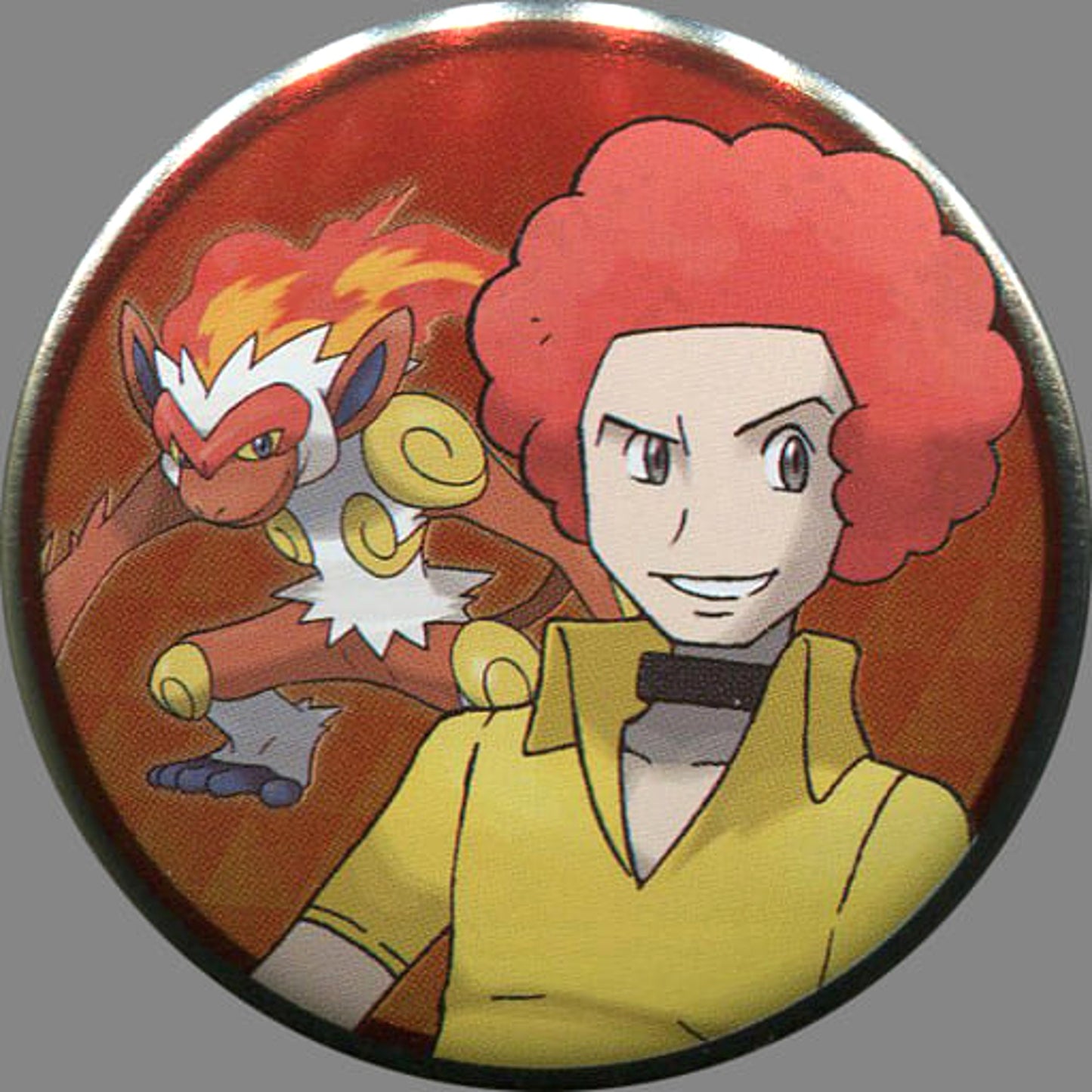 Pokemon Flint Infernape Can Badge Collection Sinnoh Edition Pokemon Center Limited Buttons [USED]