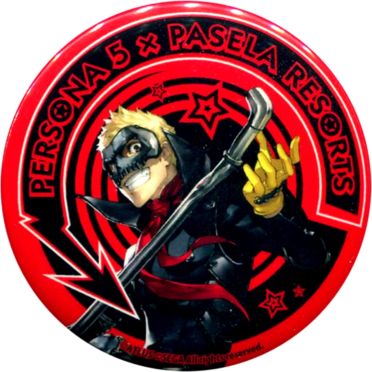 Ryuji Sakamoto Skull Persona 5 Original Button Menu Order Bonus x PASELA RESORTS [USED]