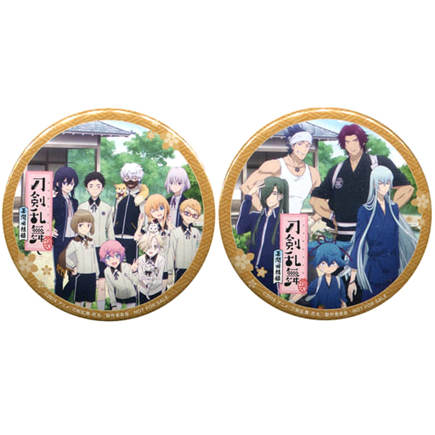 Touken Ranbu: Hanamaru Makuai Kaisouroku Nakigitsune & Others Can Badge Amazon Limited Blu-ray/DVD Purchase Benefits Set of 2 Buttons [USED]