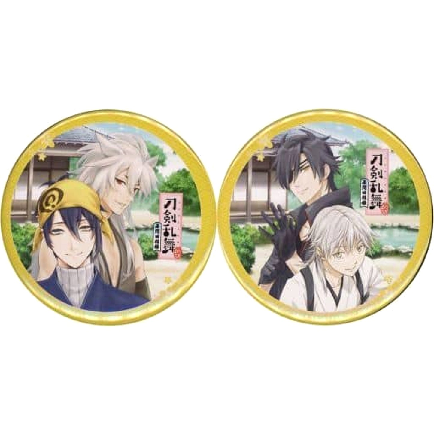 Touken Ranbu: Hanamaru Makuai Kaisouroku Mikazuki Munechika & Others Can Badge Toranoana Limited Blu-ray/DVD Purchase Benefits Set of 2 Buttons [USED]