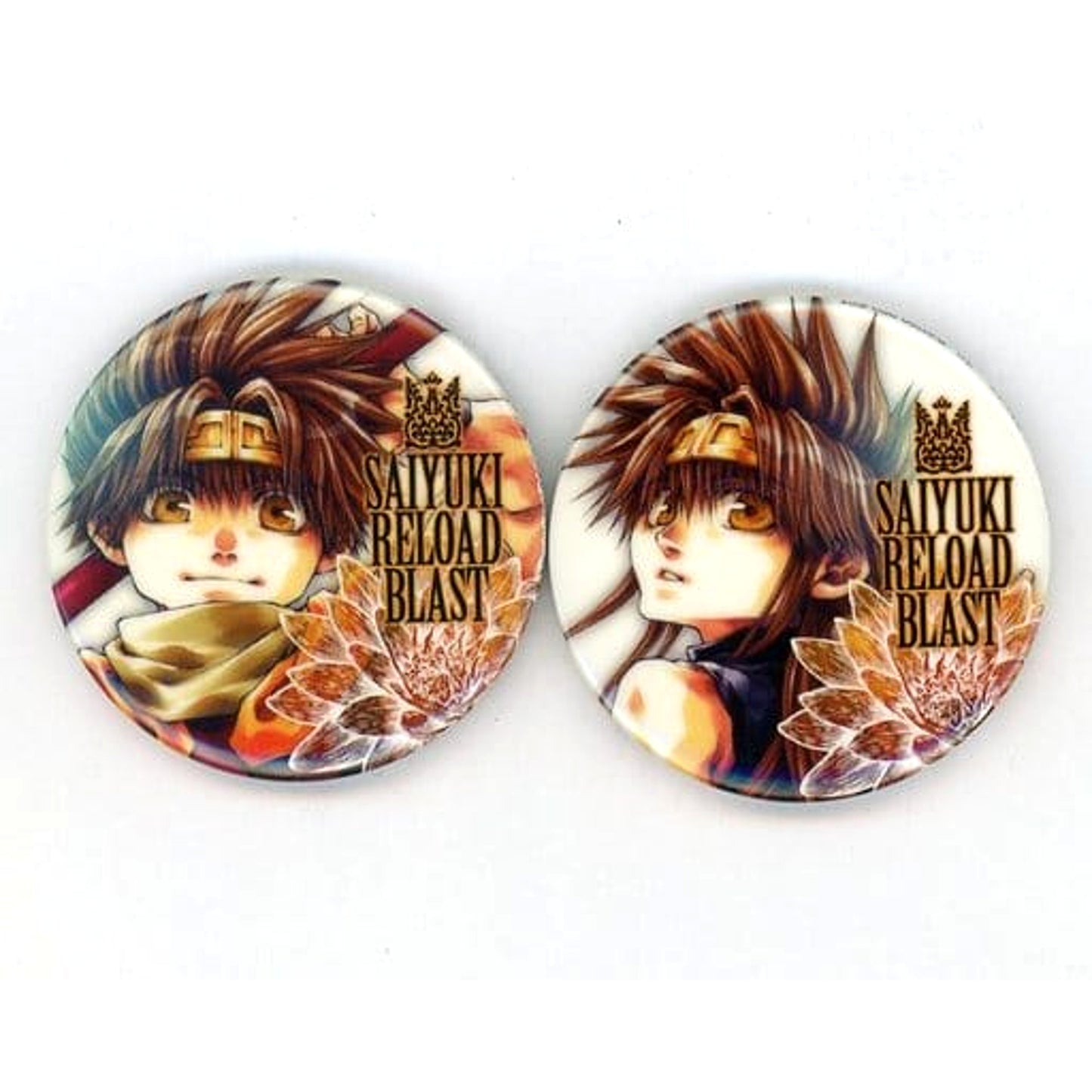 Saiyuki Reload Blast Son Goku Goku Original Can Badge Blu-ray/DVD Vol.2 First Limited Edition Bundled Bonus Set of 2 Buttons [USED]
