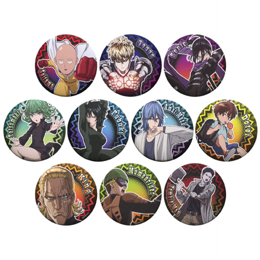 One Punch Man Saitama & Others Character Badge Collection All 10 Types Set Buttons [USED]