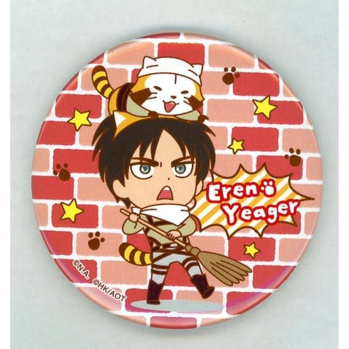 Raccoon Rascal X Attack on Titan Ellen Yeager Can Badge Buttons [USED]