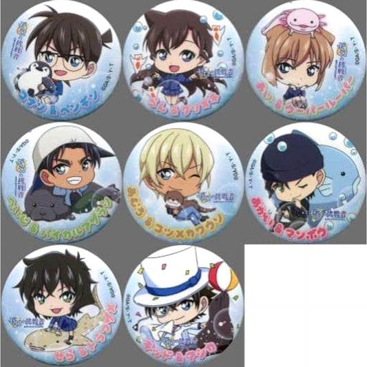 Detective Conan: Zero the Challenger in Sunshine City Conan Edogawa & Others Trading Can Badge Sunshine Aquarium Limited All 8 Types Set Buttons [USED]