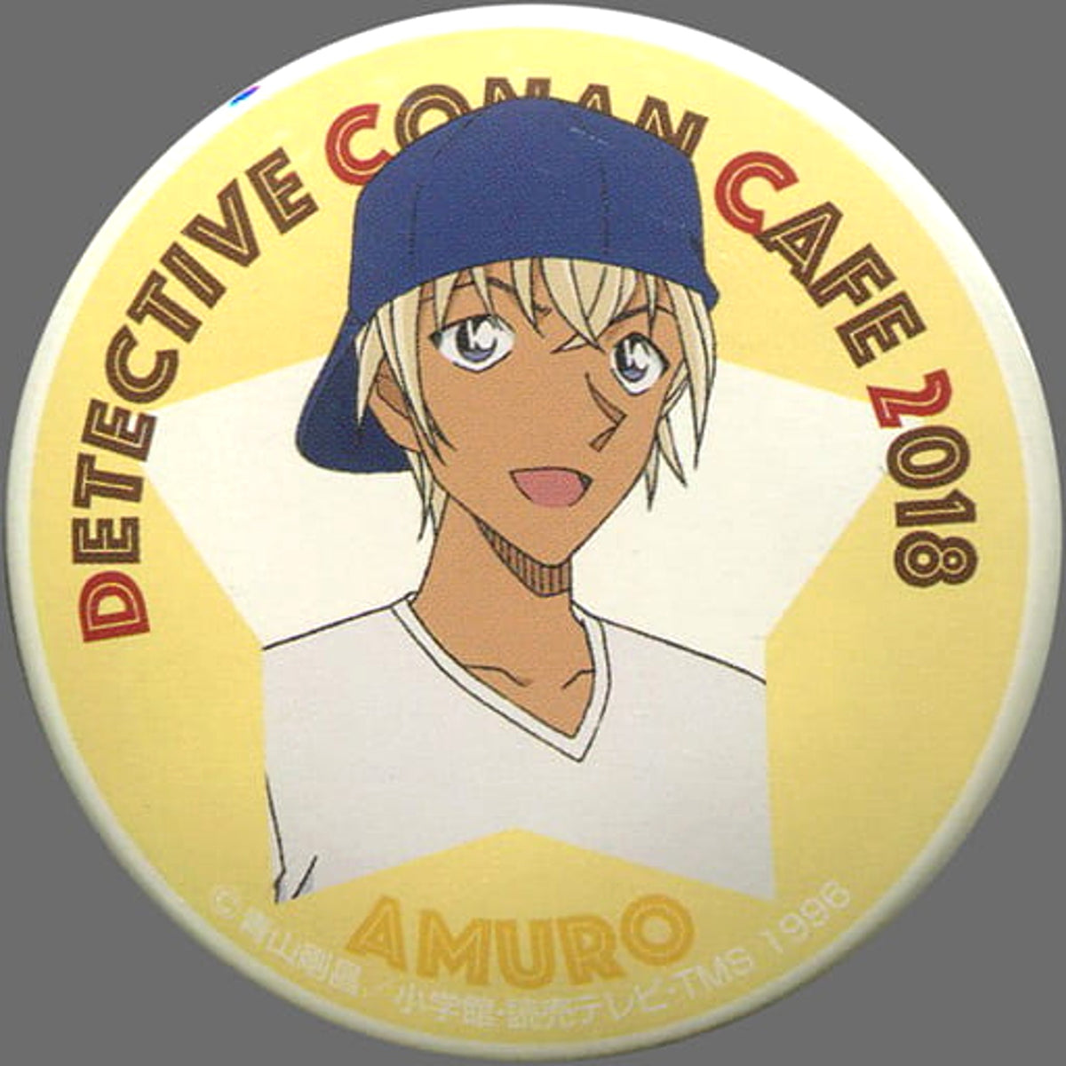 Detective Conan Toru Amuro Can Badge Natural Proportions Detective Conan Cafe 2018 Limited Buttons [USED]