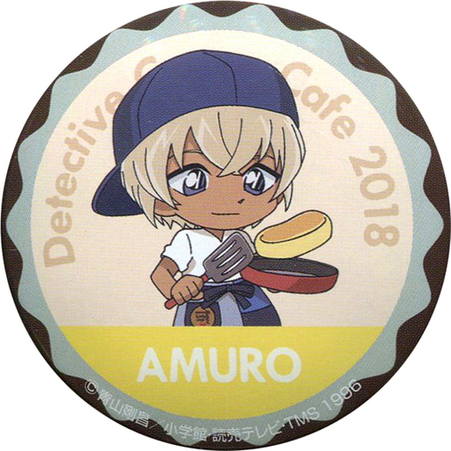 Toru Amuro Detective Conan Cafe 2018 Mini Character Button [USED]