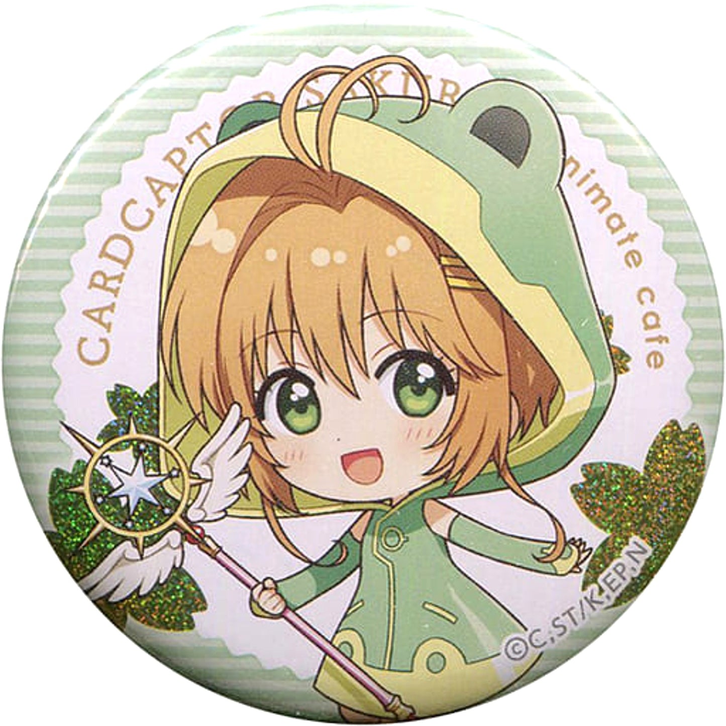 Sakura Kinomoto Battle Costume Green Cardcaptor Sakura: Clear Card Trading Holologram Button animatecafe Osaka Nihonbashi Limited [USED]