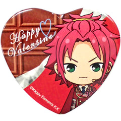 Ensemble Stars! Mao Isara Heart Can Badge Group A Valentine Marukaku Kan Badge 2018 Ver. Buttons [USED]