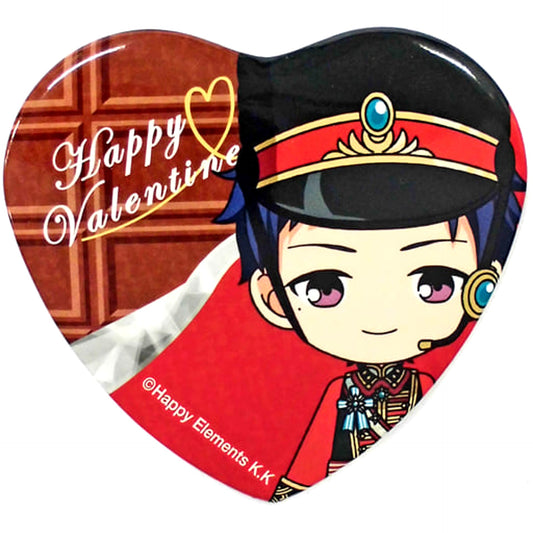 Ensemble Stars! Yuzuru Fushimi Heart Button Group A Valentine Marukaku Kan Badge 2018 Ver. [USED]