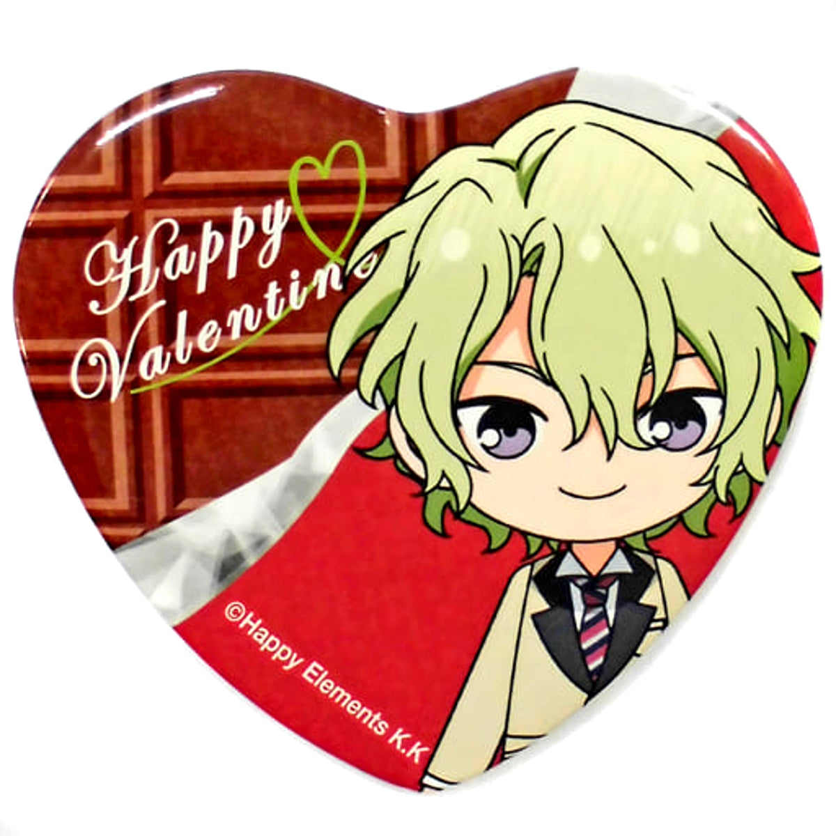 Ensemble Stars! Hiyori Tomoe Heart Can Badge Group A Valentine Marukaku Kan Badge 2018 Ver. Buttons [USED]