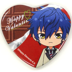 Ensemble Stars! Jun Sazanami Heart Can Badge Group A Valentine Marukaku Kan Badge 2018 Ver. Buttons [USED]