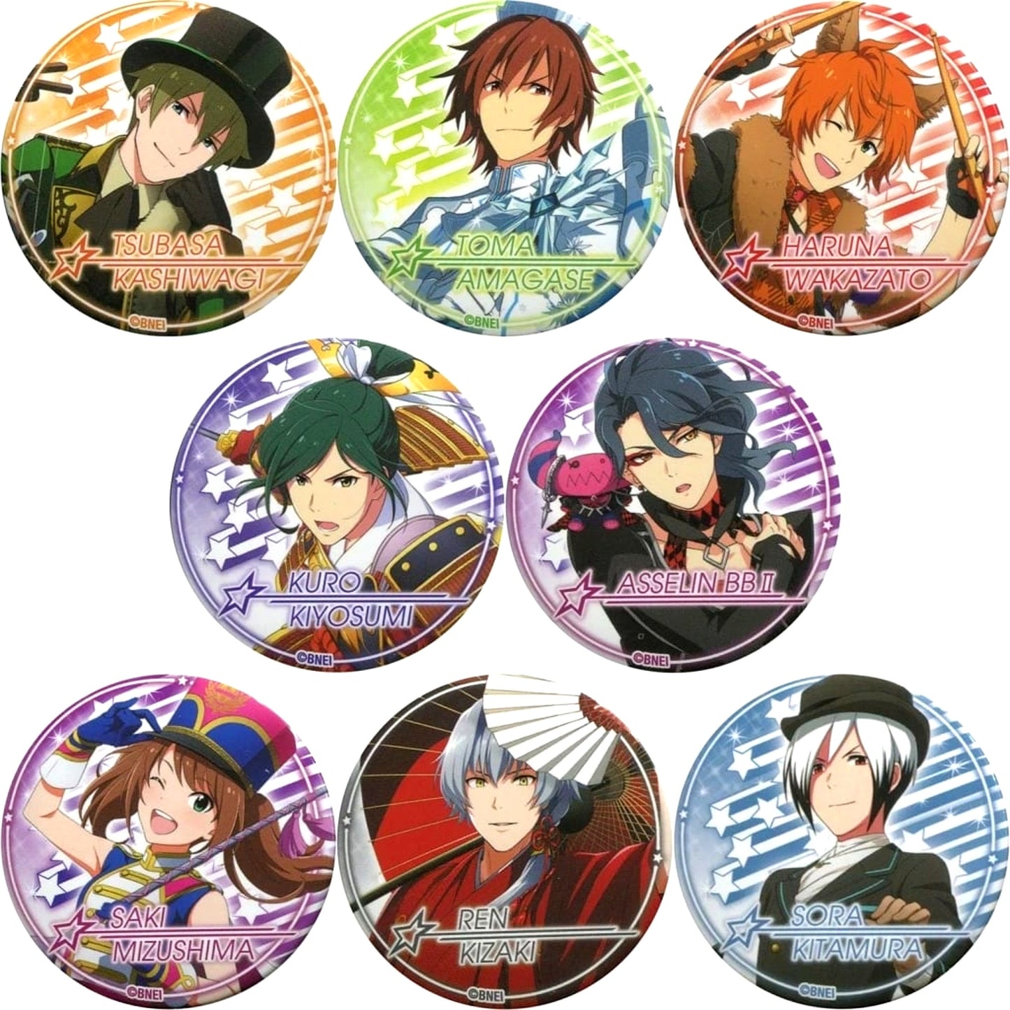 Tsubasa Kashiwagi & Others THE IDOLM@STER SideM All 8 Types Set Random Button Vol.2 The IDOLM@STER Tokyu Hands Limited [USED]