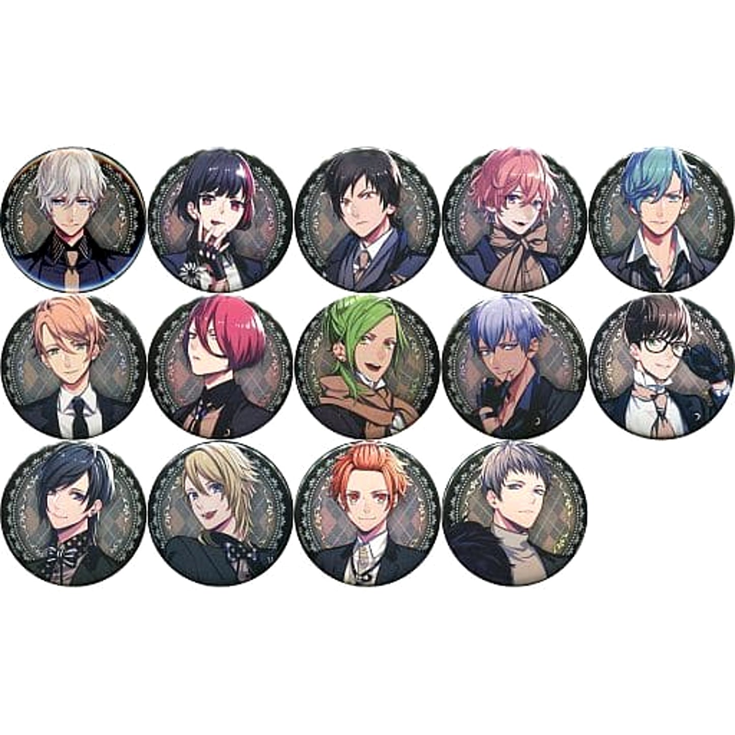 Kitakado Tomohisa & Others B-Project All 14 Types Set Trading Black Suit Button 14-Person Ver. Love & Art Family MTG 2018 Limited [USED]