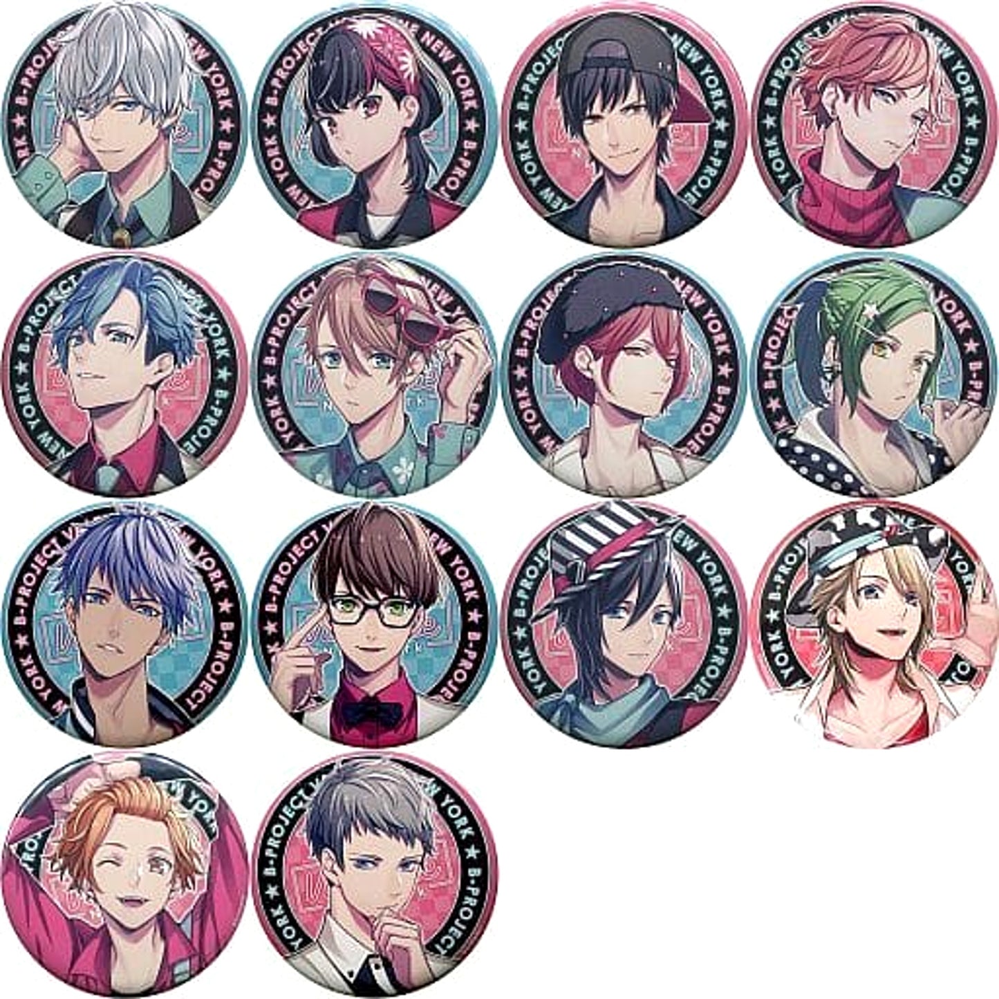B-PROJECT Kitakado Tomohisa & Others Trading Can Badge Valentine New York Ver. All 14 Types Set Buttons [USED]