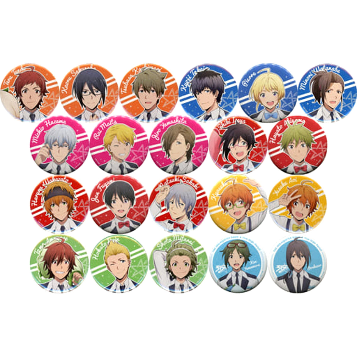 THE IDOLM@STER SideM Kaoru Sakuraba & Others Trading Can Badge Five-St@r Party!! Limited All 21 Types Set Buttons [USED]