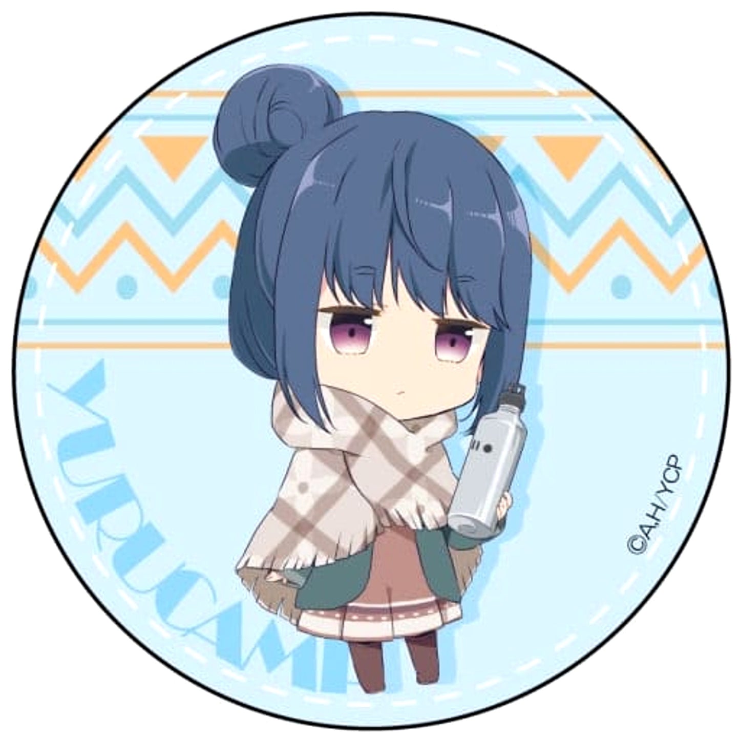 Laid-Back Camp Rin Shima Chibi Ver. Can Badge Buttons [USED]