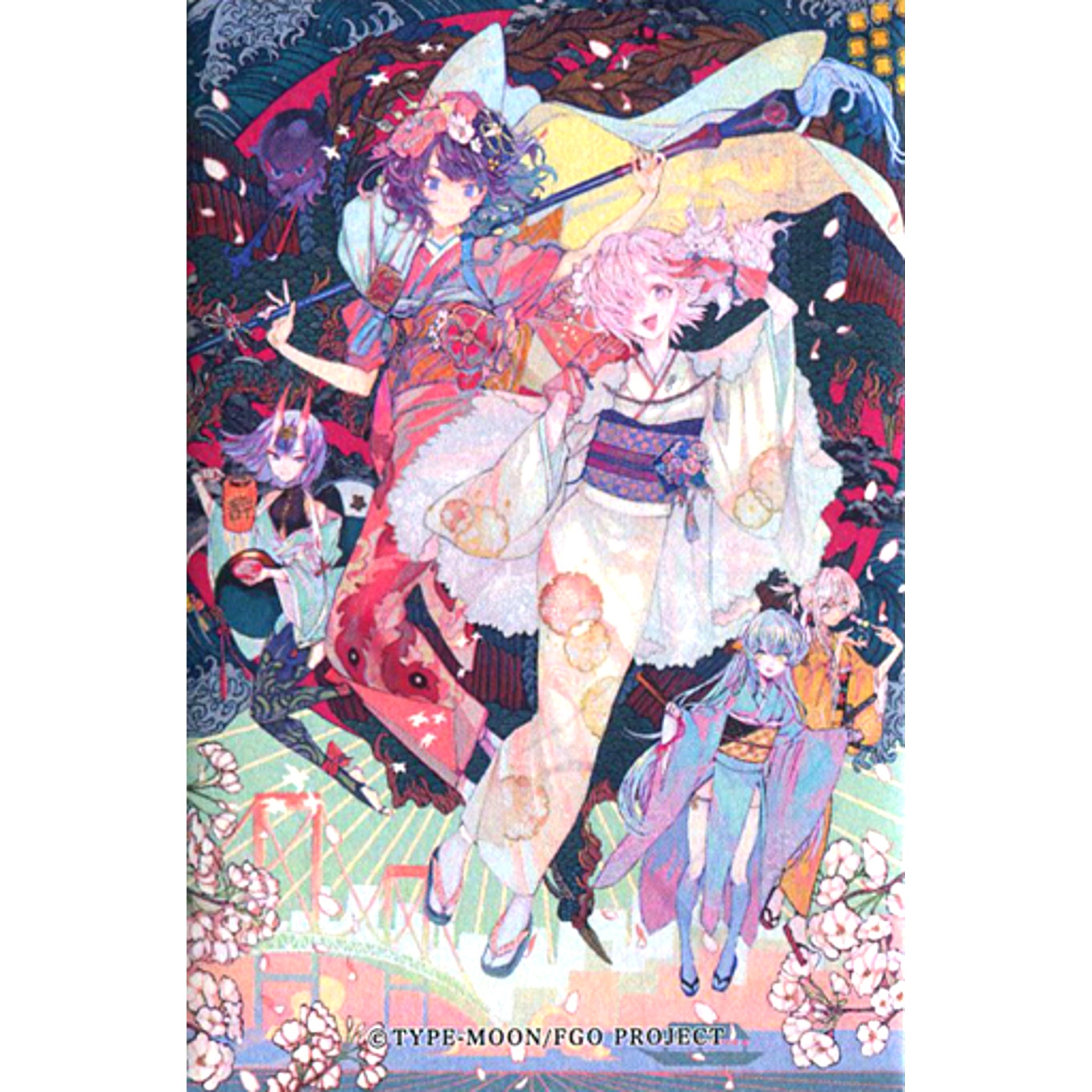 Main Visual Fate/Grand Order Japanese Paper Style Square Button Edo Festival Coloring the Waterside x Fate/Grand Order [USED]