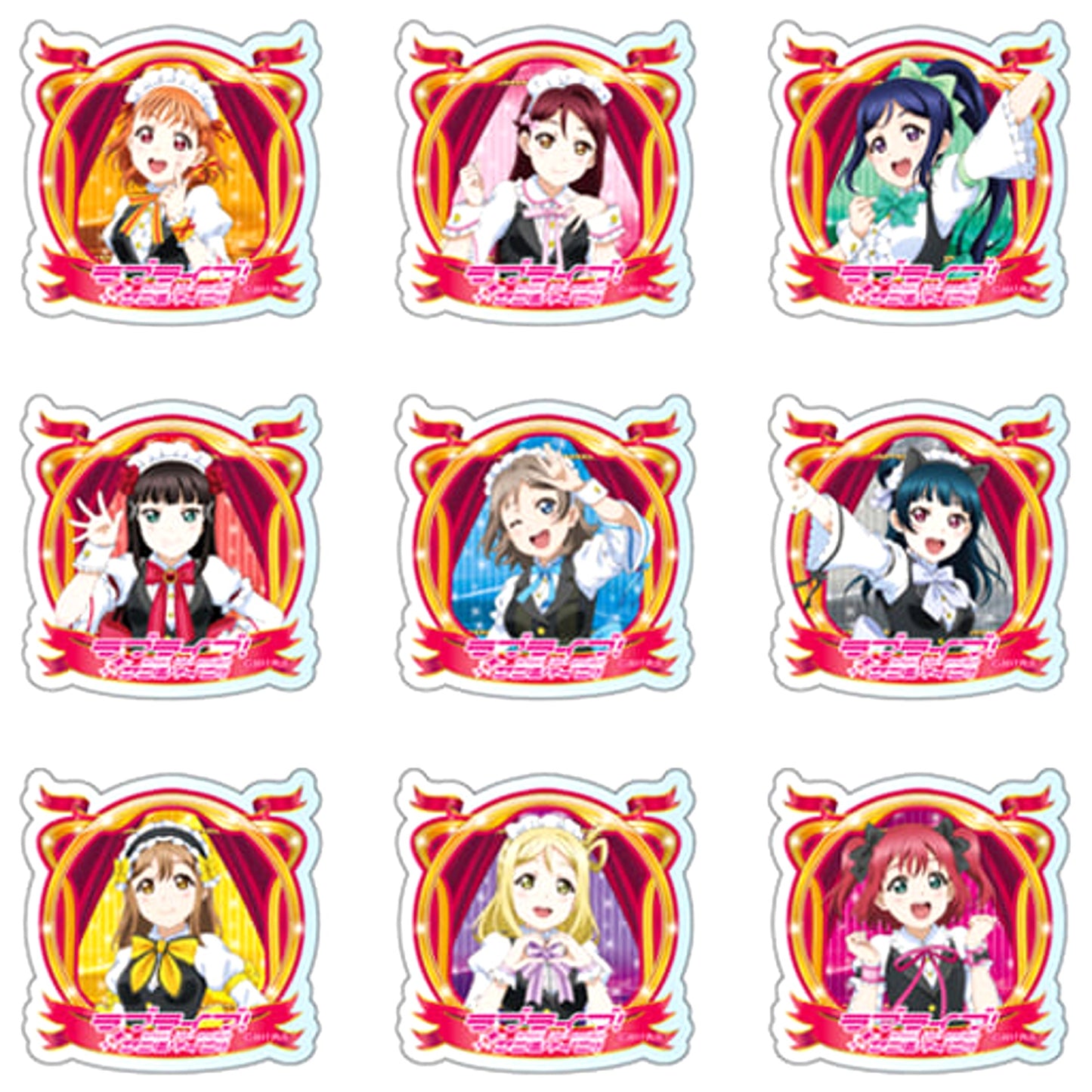Chika Takami & Others Love Live! Sunshine!! All 9 Types Set Acrylic Badge Welcome to Urajo Ver. [USED]