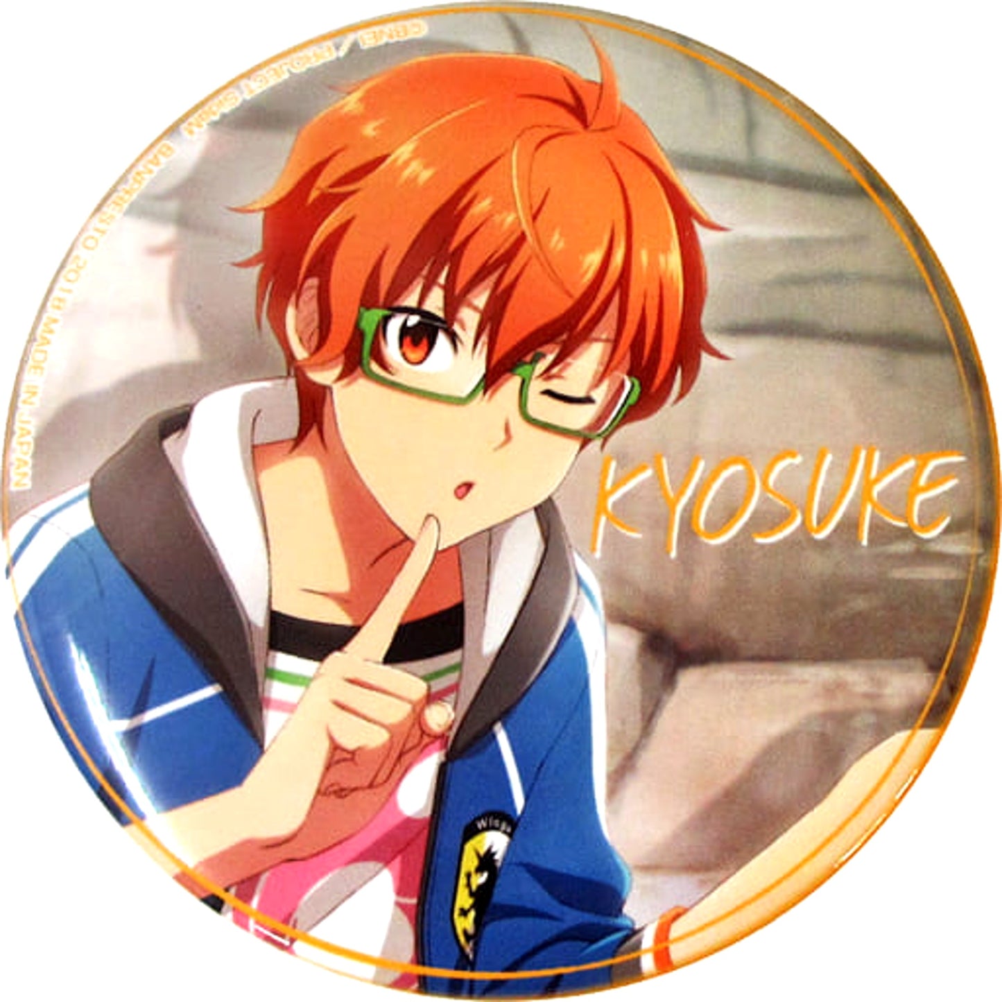 THE IDOLM@STER SideM Kyosuke Aoi Look Ahead Can Badge Amusement Ichiban Cafe 2018 Spring Limited Buttons [USED]