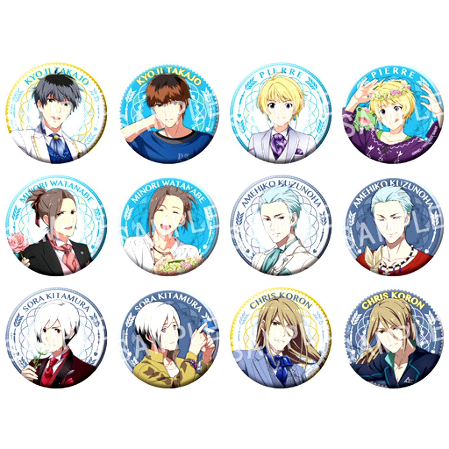 Set of 12 The Idolmaster SideM Trading Badge Happy Resort Wedding Ver. [USED]