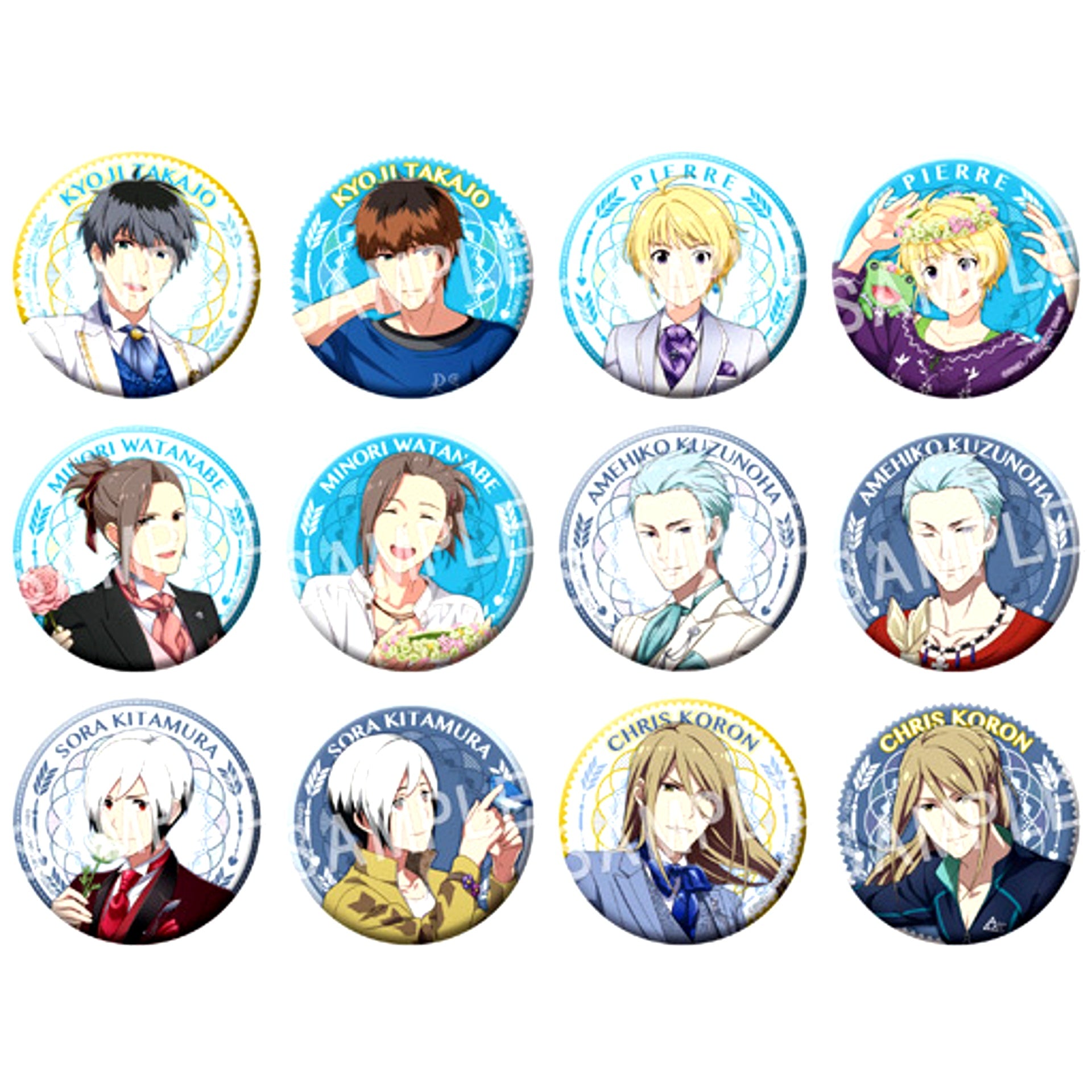 Set of 12 The Idolmaster SideM Trading Badge Happy Resort Wedding Ver. [USED]