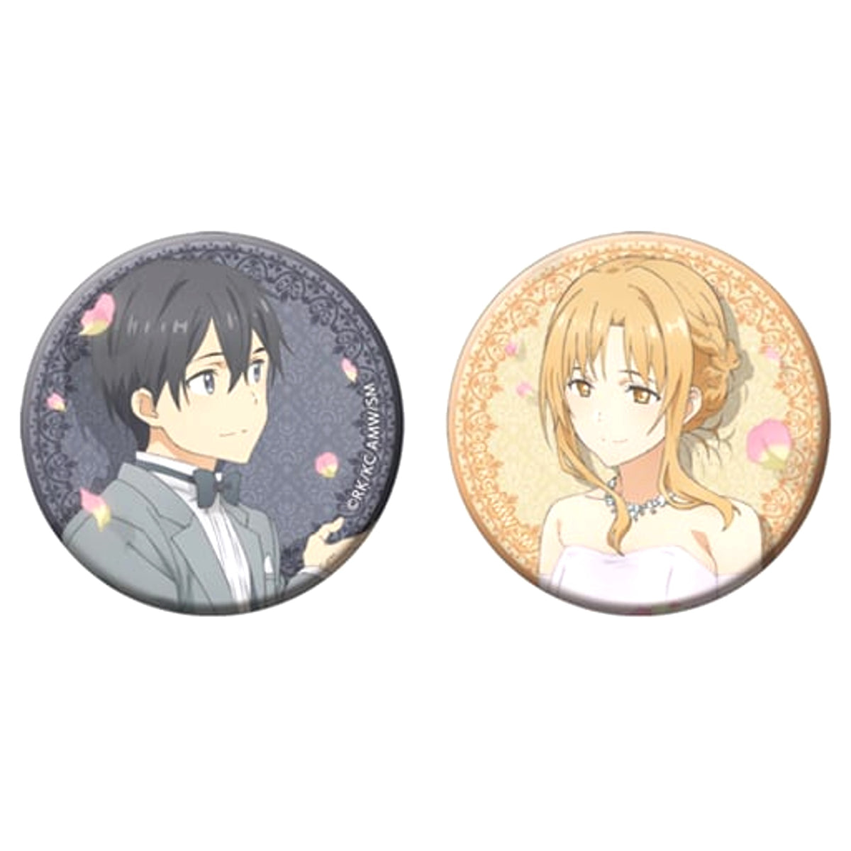 Sword Art Online The Movie: Ordinal Scale Kirito&Asuna Wedding Can Badge Set Set of 2 Buttons [USED]