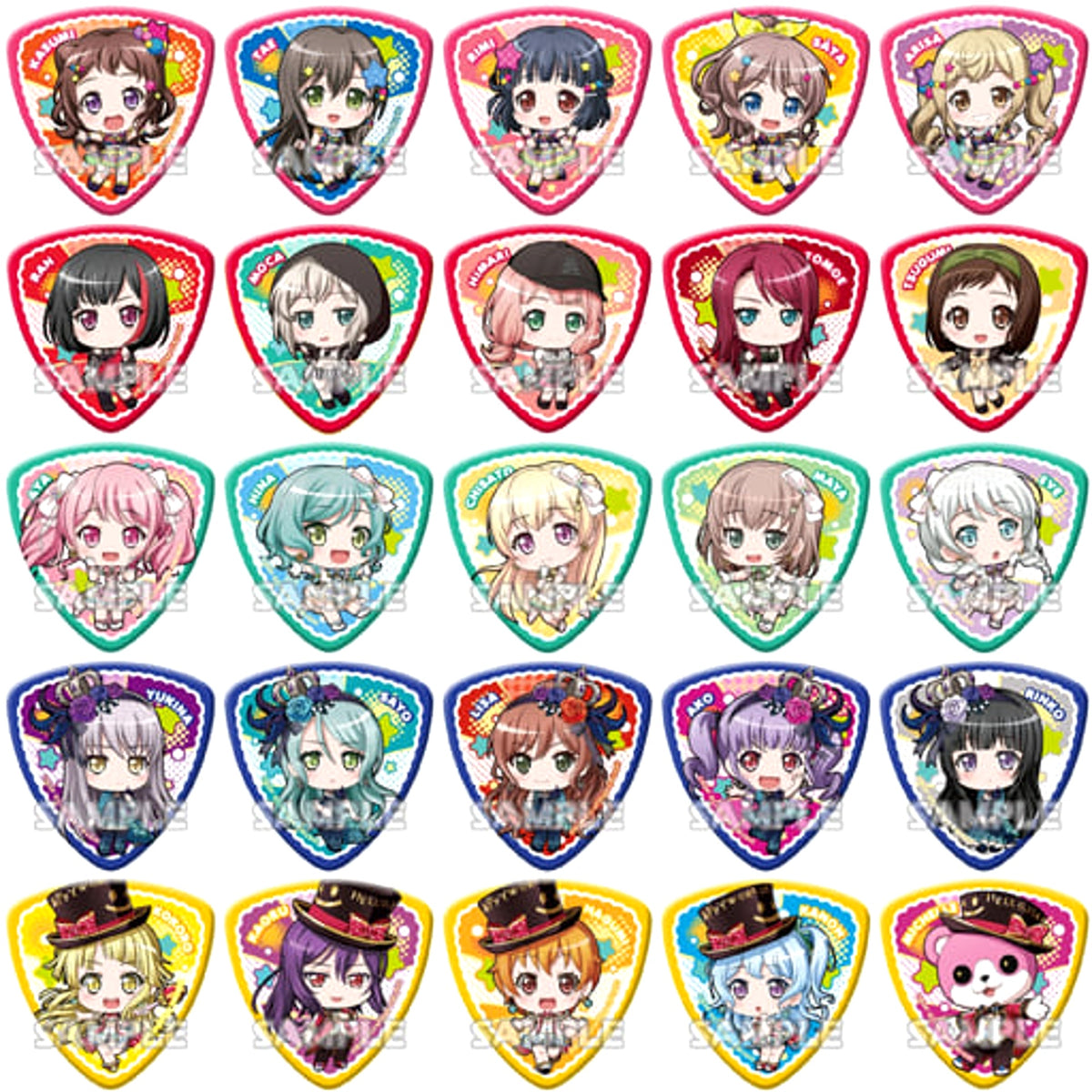 Bang Dream! Girls Band Party! Kasumi Toyama & Others Trading Pick Type Can Badge Vol.2 All 25 Types Set Buttons [USED]