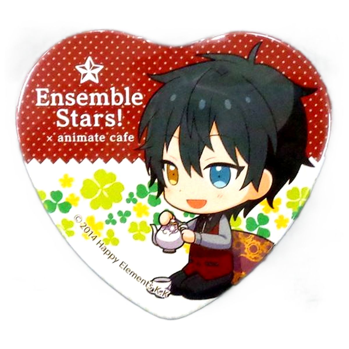 Ensemble Stars! Mika Kagehira Trading Heart Shaped Can Badge Yumenosaki Picnic Ver.A Group animate cafe Limited Buttons [USED]